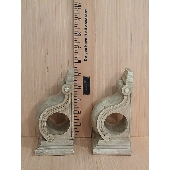 Scroll Curtain Rod Scarf Holders Set of 2 Farmhouse Country Rustic Heavy Duty - Picture 8 of 8